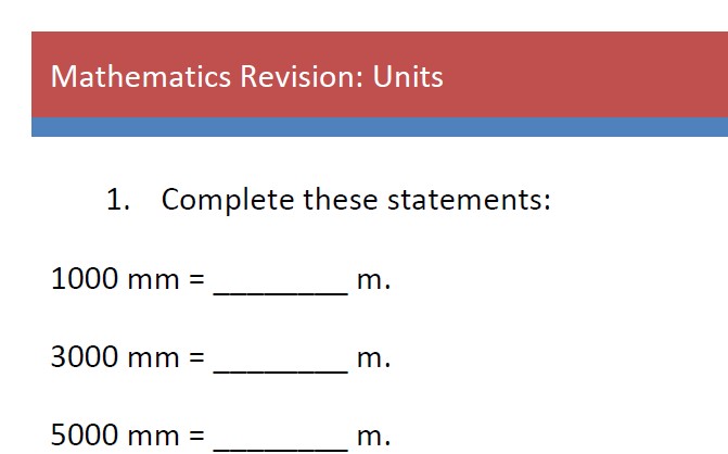 Metric unit conversions.
